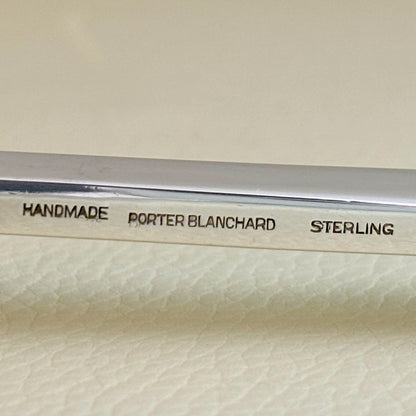 Estate Porter Blanchard Sterling Silver "Modern Scroll" 3 Tine Wide-Based Serving Fork