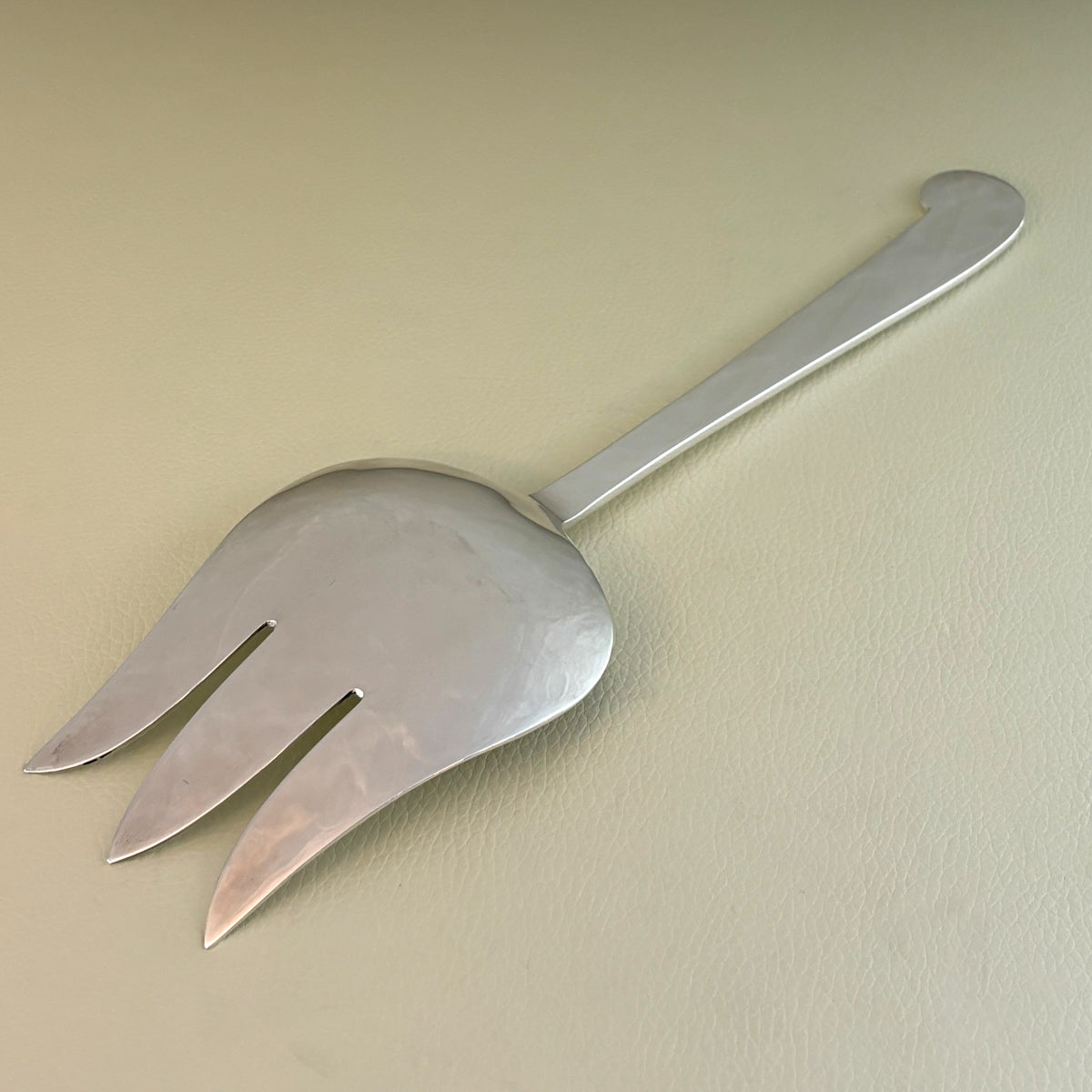 Estate Porter Blanchard Sterling Silver "Modern Scroll" 3 Tine Wide-Based Serving Fork