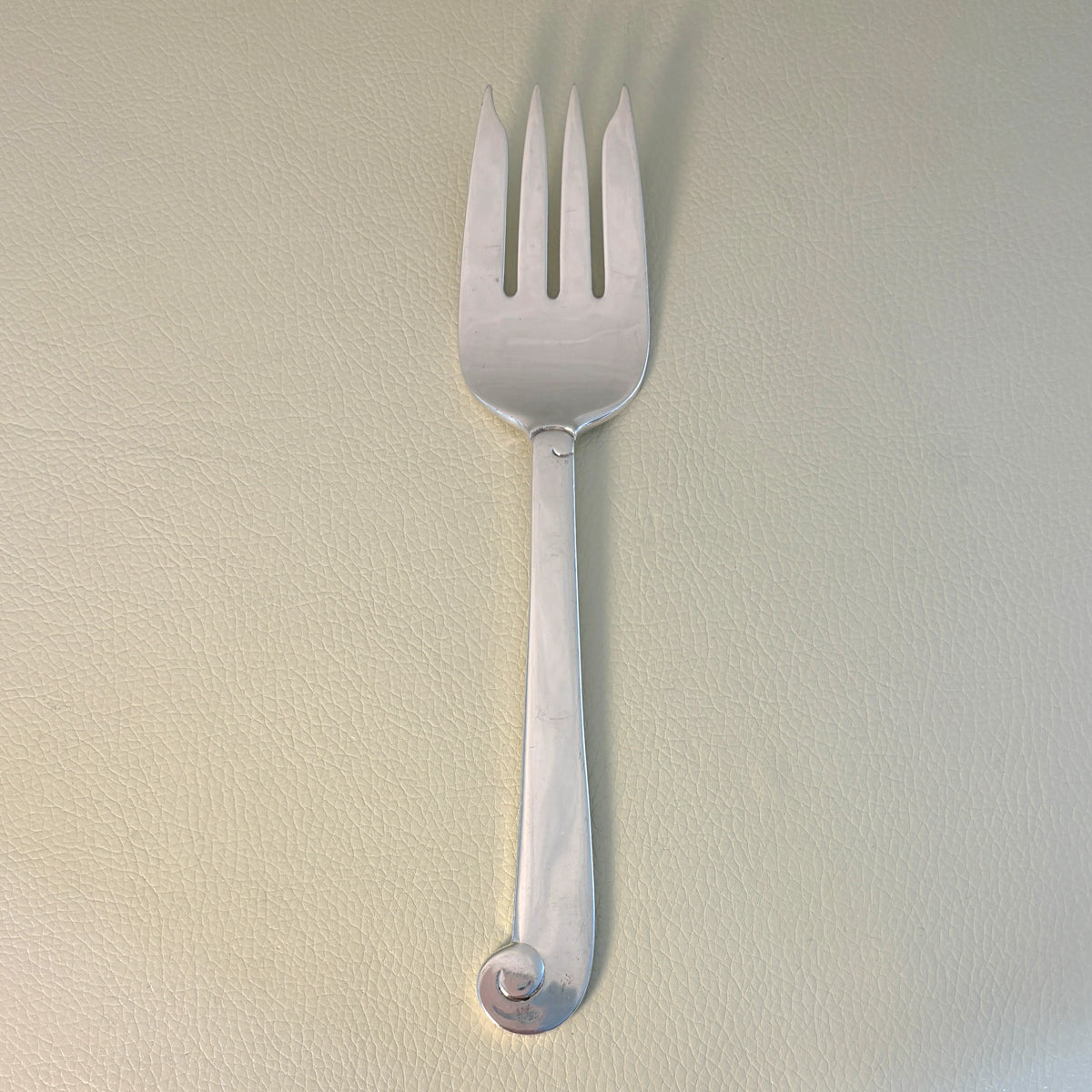 Estate Porter Blanchard Sterling Silver "Modern Scroll" 4 Tine Small Serving Fork