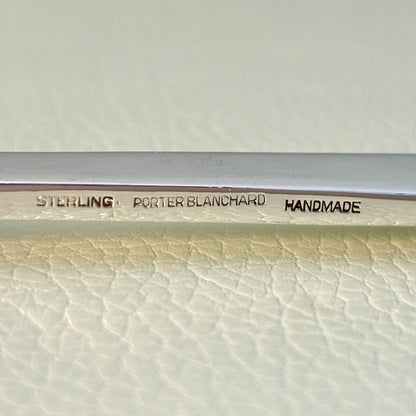 Estate Porter Blanchard Sterling Silver "Modern Scroll" 4 Tine Small Serving Fork