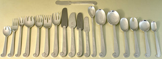 Estate Porter Blanchard Sterling Silver "Modern Scroll" Expansive Flatware Service of 12 (228 Pieces)