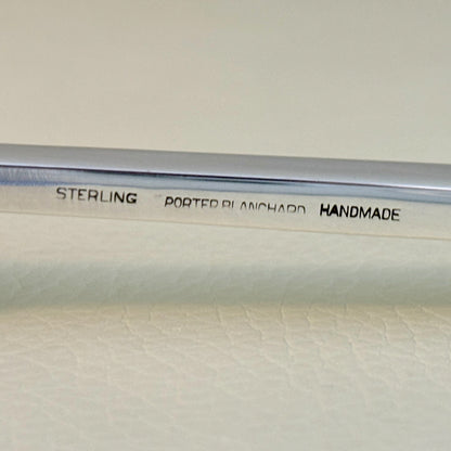 Estate Porter Blanchard Sterling Silver "Modern Scroll" Extra-Long Serving Spoon with Pointed End