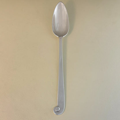 Estate Porter Blanchard Sterling Silver "Modern Scroll" Extra-Long Serving Spoon with Pointed End