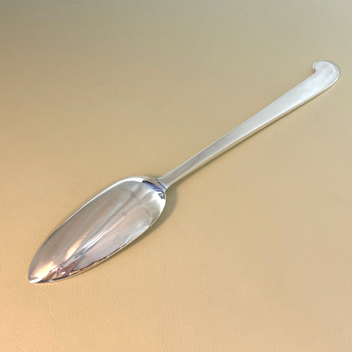 Estate Porter Blanchard Sterling Silver "Modern Scroll" Extra-Long Serving Spoon with Pointed End