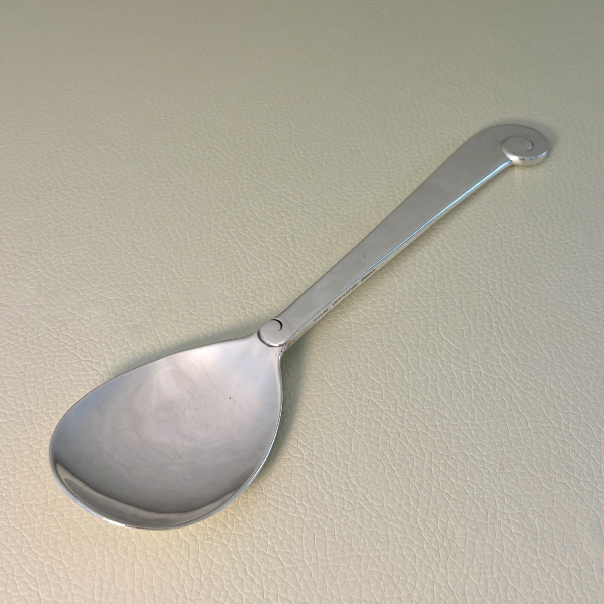 Estate Porter Blanchard Sterling Silver "Modern Scroll" Flat Serving Spoon