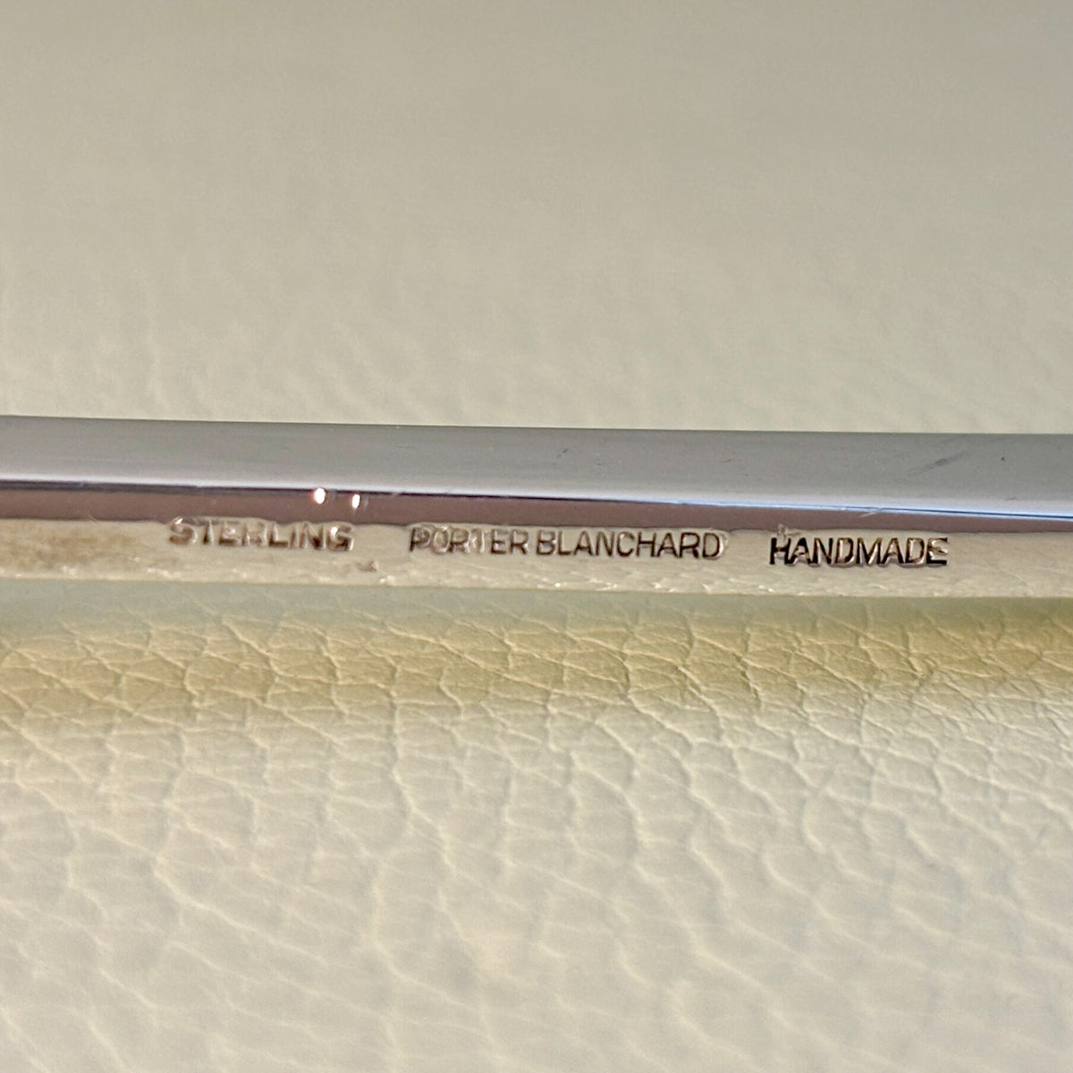 Estate Porter Blanchard Sterling Silver "Modern Scroll" Flat Serving Spoon