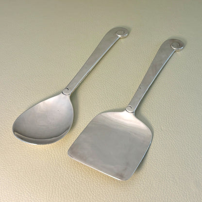 Estate Porter Blanchard Sterling Silver "Modern Scroll" Flat Squared Server