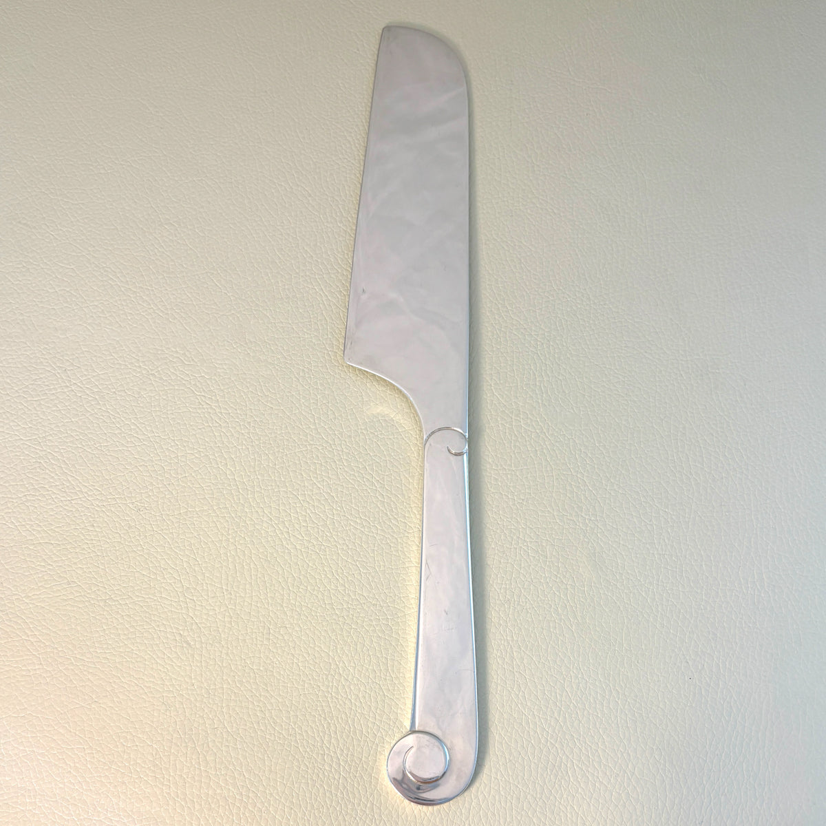 Estate Porter Blanchard Sterling Silver "Modern Scroll" Large All Silver Cake Knife