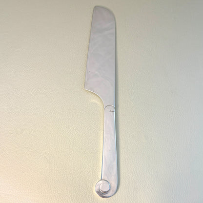 Estate Porter Blanchard Sterling Silver "Modern Scroll" Large All Silver Cake Knife
