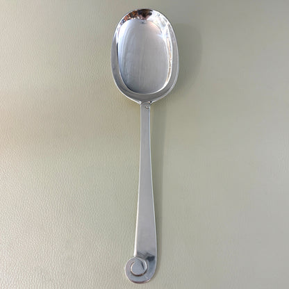 Estate Porter Blanchard Sterling Silver "Modern Scroll" Large Oval Serving Spoon
