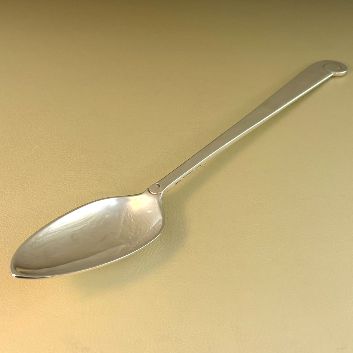 Estate Porter Blanchard Sterling Silver "Modern Scroll" Long Serving Spoon with Pointed End