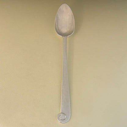 Estate Porter Blanchard Sterling Silver "Modern Scroll" Long Serving Spoon with Pointed End