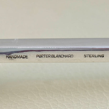 Estate Porter Blanchard Sterling Silver "Modern Scroll" Long Serving Spoon with Pointed End