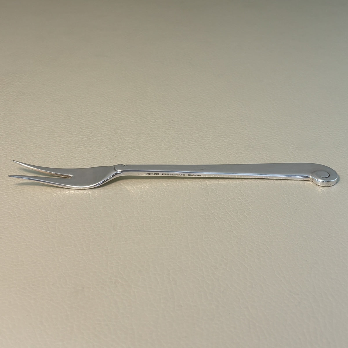 Estate Porter Blanchard Sterling Silver "Modern Scroll" Pickle Fork