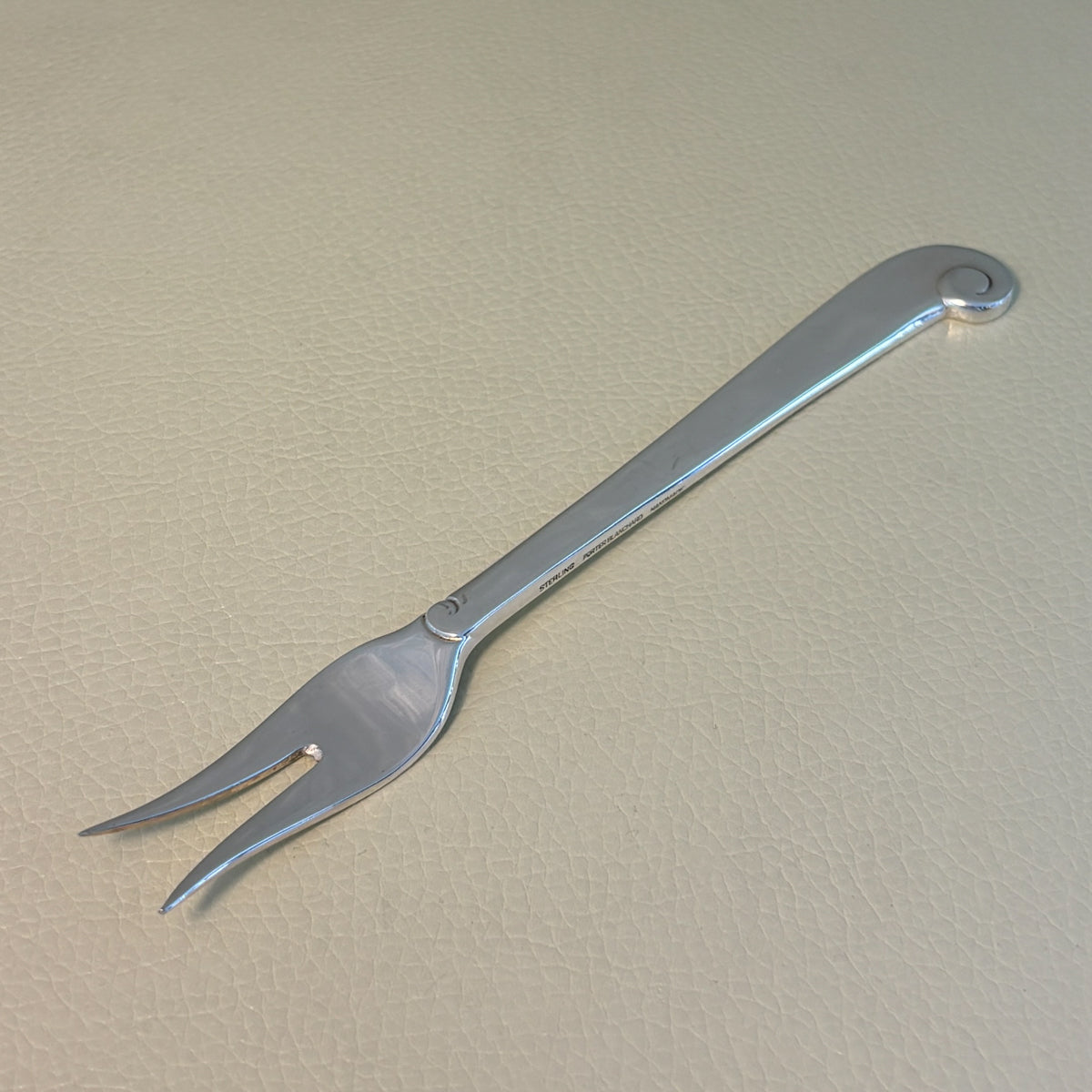 Estate Porter Blanchard Sterling Silver "Modern Scroll" Pickle Fork