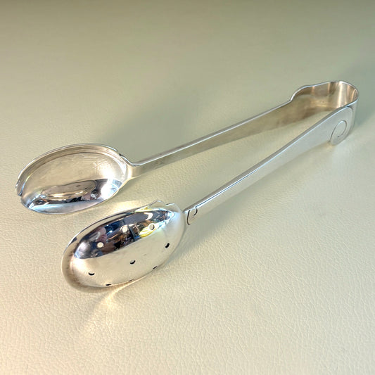 Estate Porter Blanchard Sterling Silver "Modern Scroll" Pierced Tongs