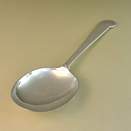Estate Porter Blanchard Sterling Silver "Modern Scroll" Rounded Serving Spoon