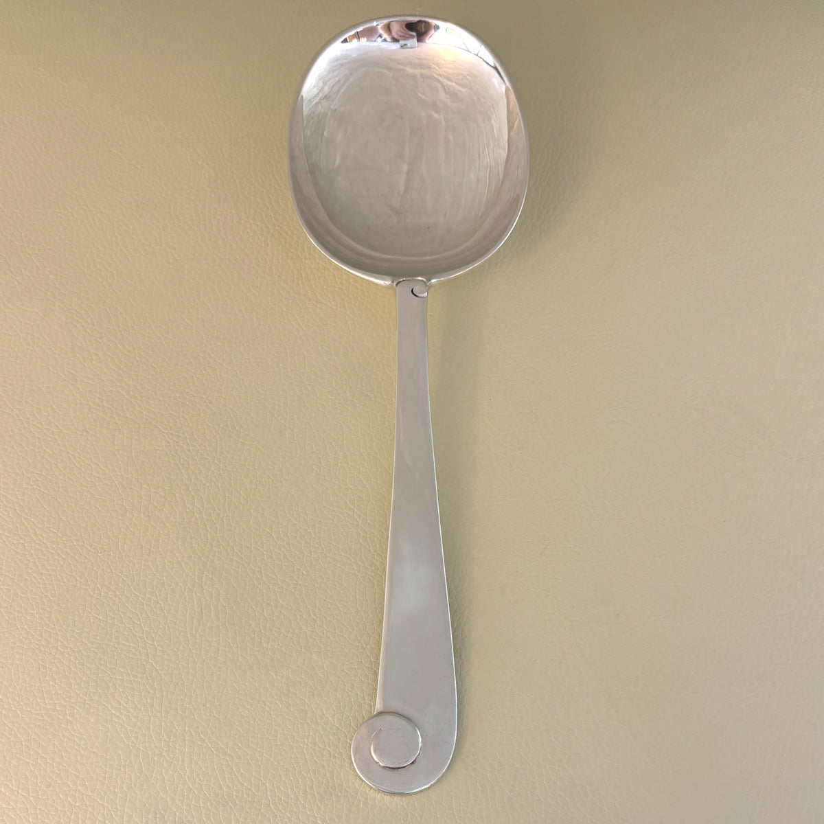 Estate Porter Blanchard Sterling Silver "Modern Scroll" Rounded Serving Spoon