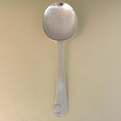 Estate Porter Blanchard Sterling Silver "Modern Scroll" Rounded Serving Spoon