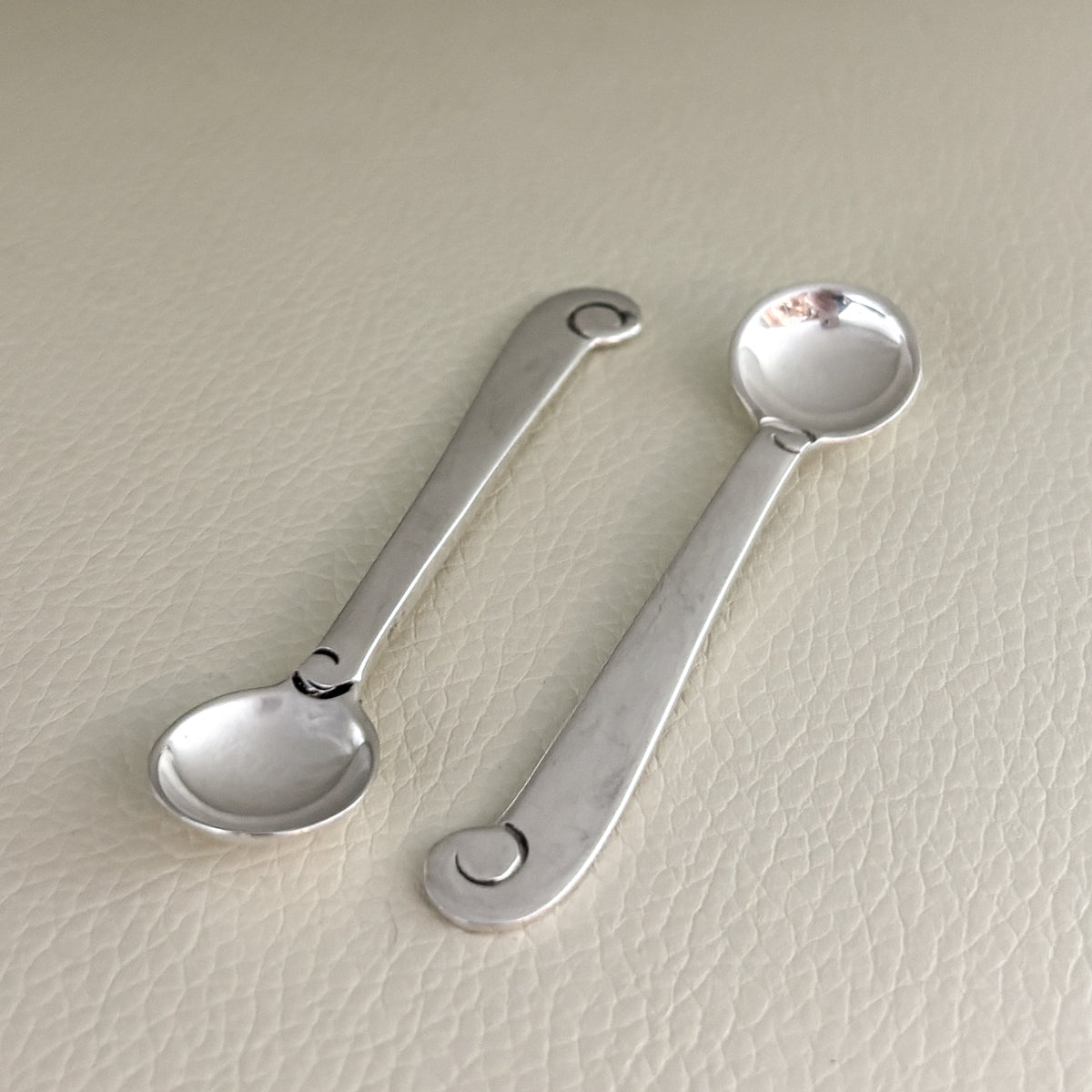 Estate Porter Blanchard Sterling Silver "Modern Scroll" Salt Spoon