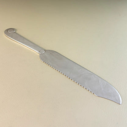 Estate Porter Blanchard Sterling Silver "Modern Scroll" Serrated Cake Knife