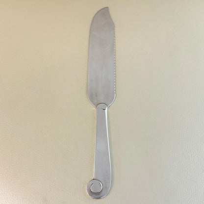 Estate Porter Blanchard Sterling Silver "Modern Scroll" Serrated Cake Knife