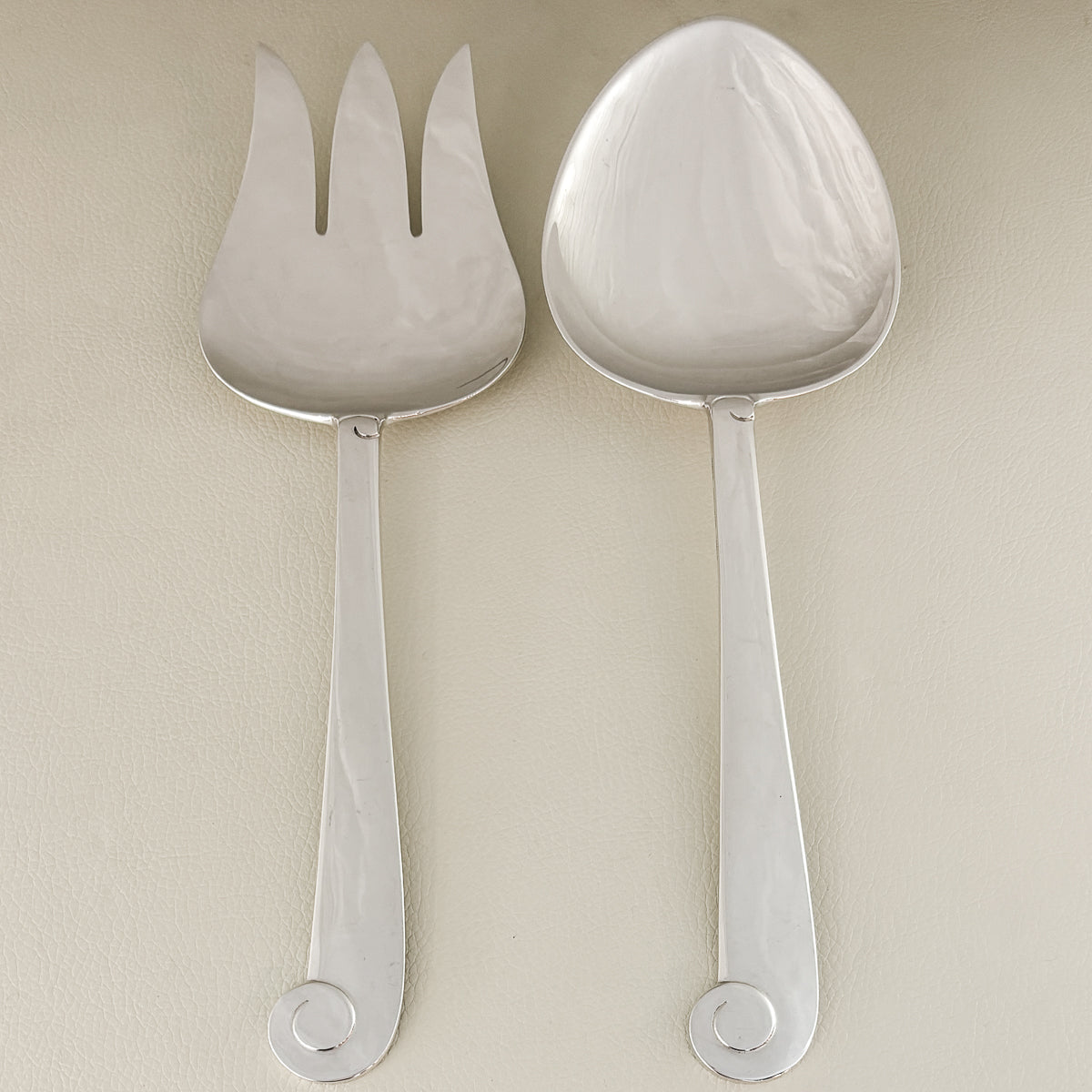 Estate Porter Blanchard Sterling Silver "Modern Scroll" Heart-Shaped Serving Spoon