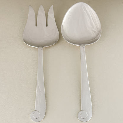 Estate Porter Blanchard Sterling Silver "Modern Scroll" Heart-Shaped Serving Spoon