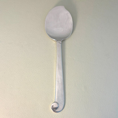 Estate Porter Blanchard Sterling Silver "Modern Scroll" Small Flat Ovoid Server