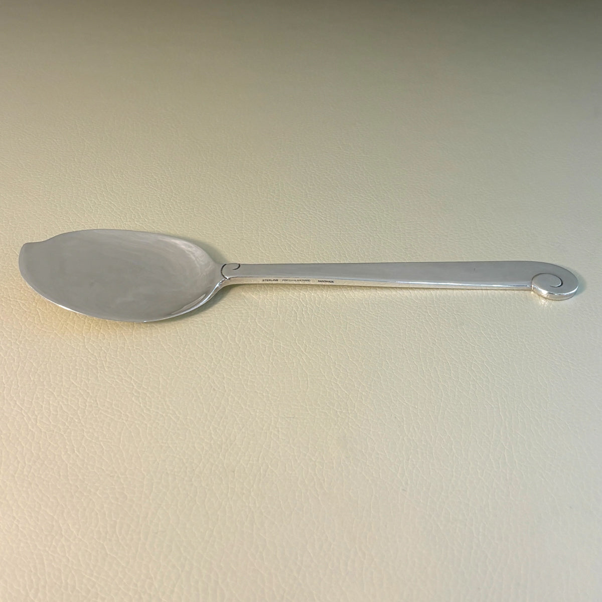 Estate Porter Blanchard Sterling Silver "Modern Scroll" Small Flat Ovoid Server