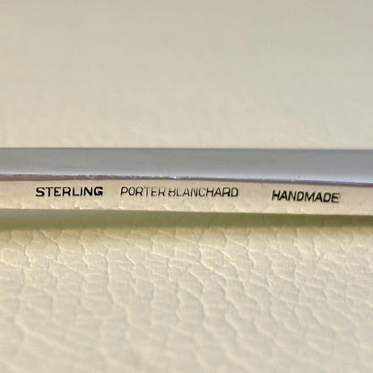 Estate Porter Blanchard Sterling Silver "Modern Scroll" Small Flat Ovoid Server