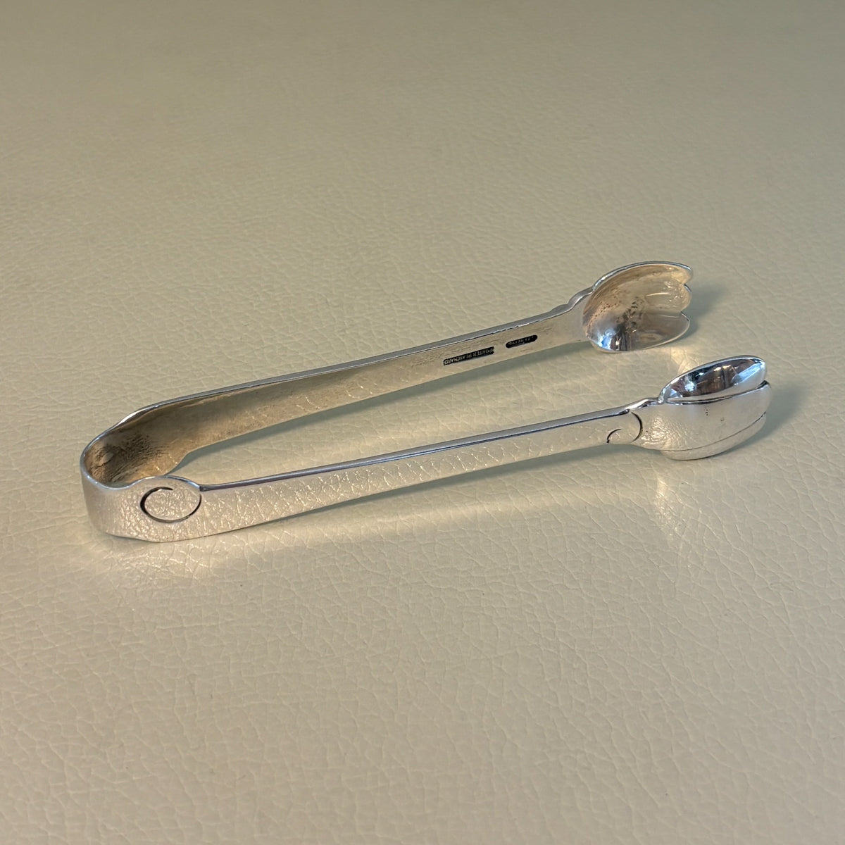 Estate Porter Blanchard Sterling Silver "Modern Scroll" Sugar Tongs