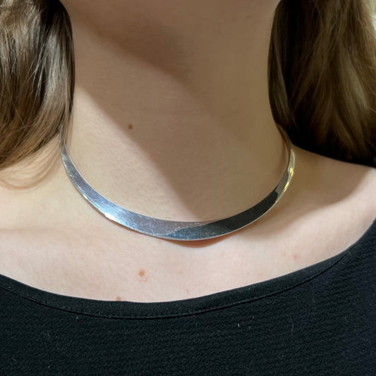 Estate Ronald Hayes Pearson Handmade Sterling Silver Modernist Collar Necklace