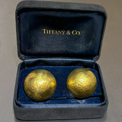 Estate Tiffany & Co. 18K Gold Hand Hammered Omega Back Earrings with Post by Paloma Picasso