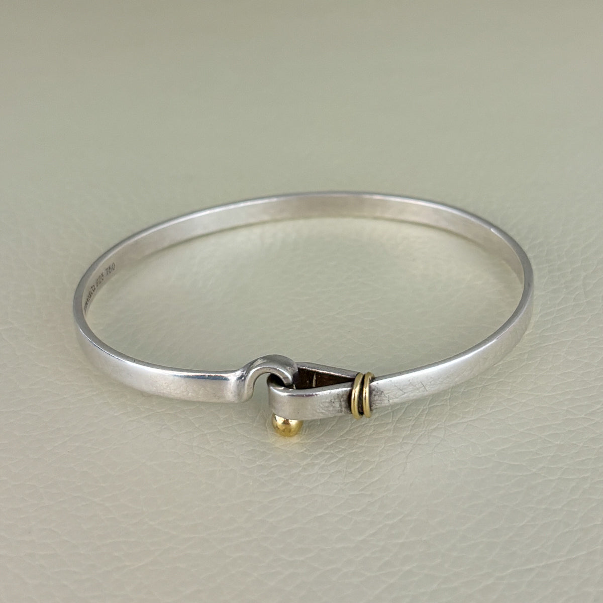 Estate Tiffany & Co. Sterling Silver & 14K Gold Bangle