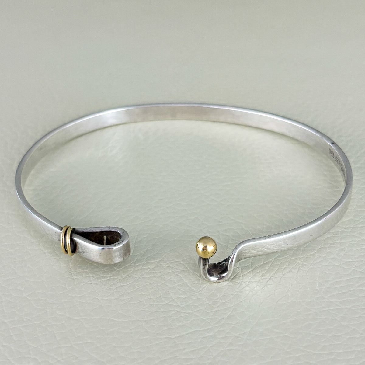 Estate Tiffany & Co. Sterling Silver & 14K Gold Bangle