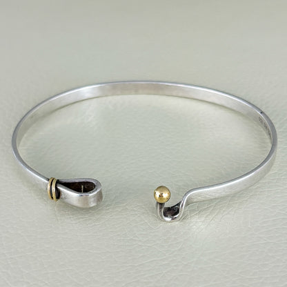 Estate Tiffany & Co. Sterling Silver & 14K Gold Bangle