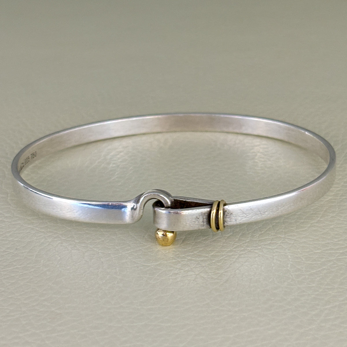 Estate Tiffany & Co. Sterling Silver & 14K Gold Bangle