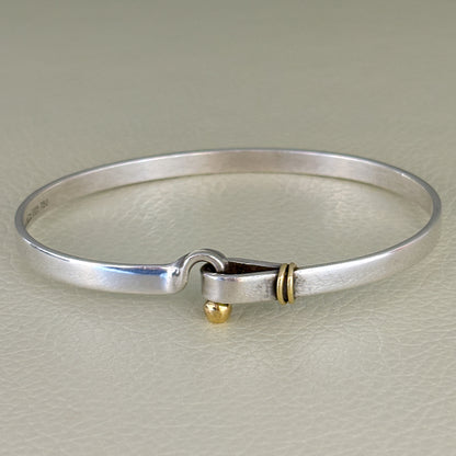 Estate Tiffany & Co. Sterling Silver & 14K Gold Bangle