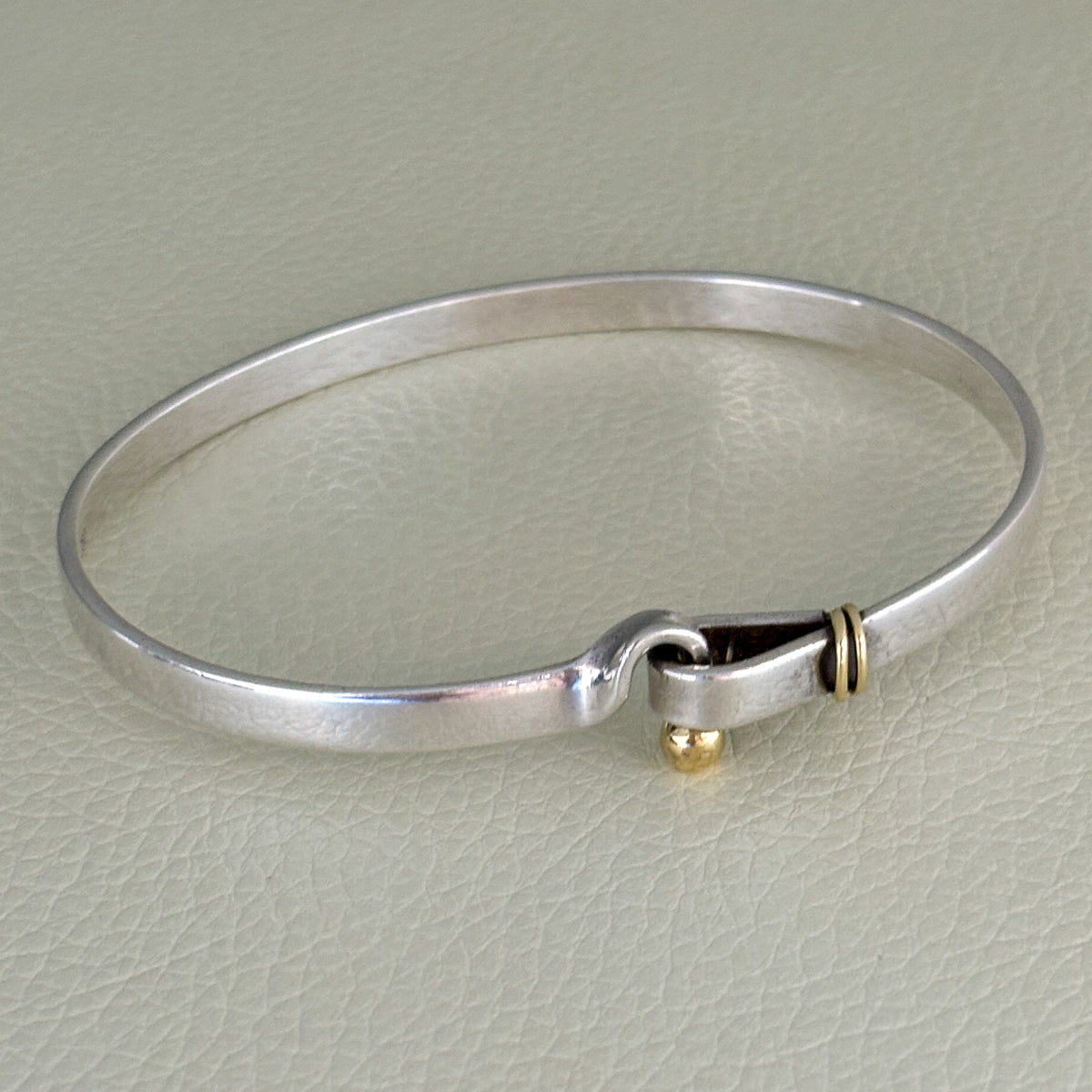 Estate Tiffany & Co. Sterling Silver & 14K Gold Bangle