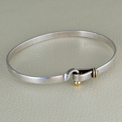 Estate Tiffany & Co. Sterling Silver & 14K Gold Bangle