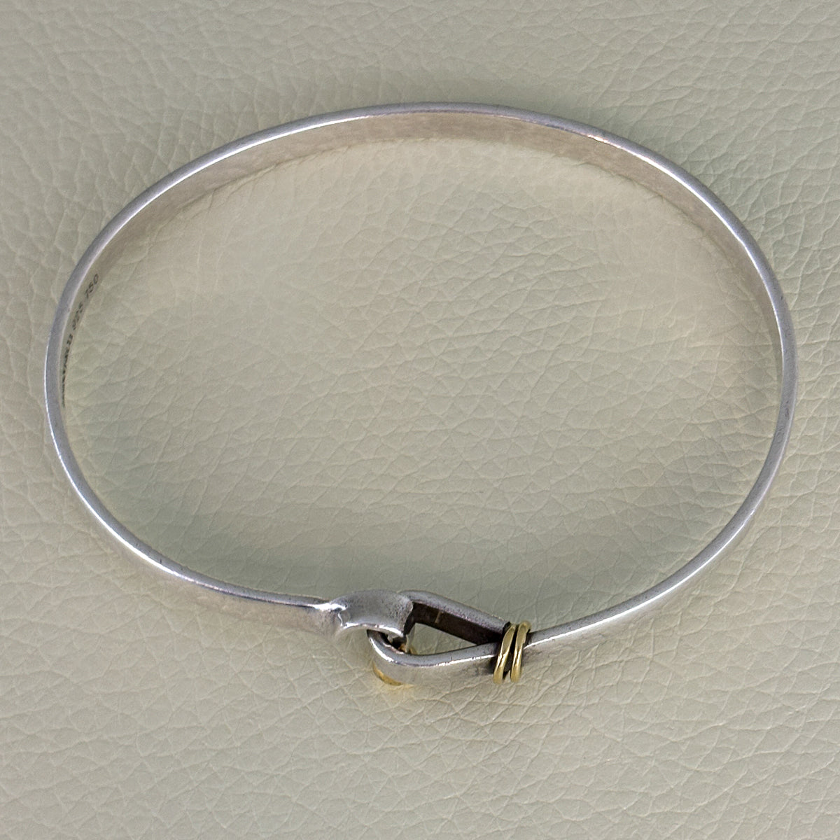Estate Tiffany & Co. Sterling Silver & 14K Gold Bangle