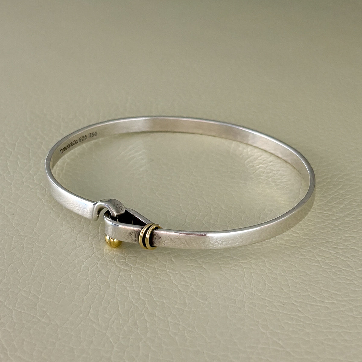 Estate Tiffany & Co. Sterling Silver & 14K Gold Bangle