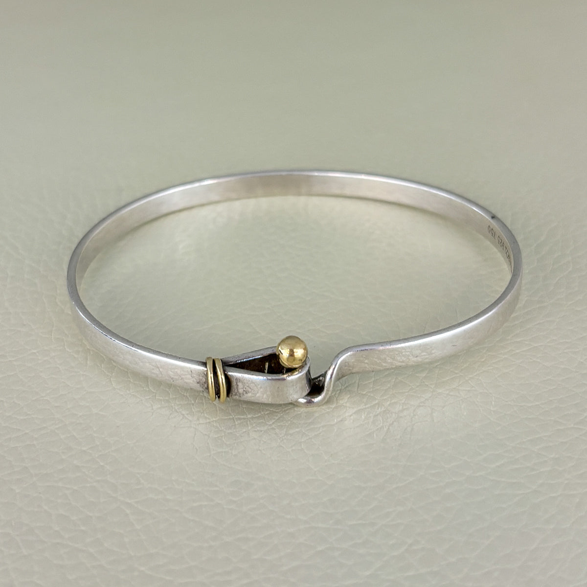 Estate Tiffany & Co. Sterling Silver & 14K Gold Bangle
