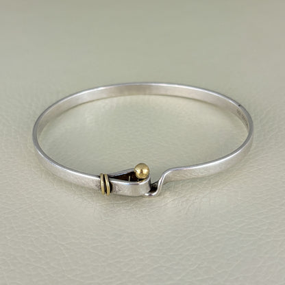 Estate Tiffany & Co. Sterling Silver & 14K Gold Bangle