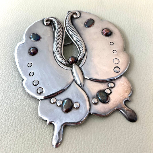 Estate William Spratling Sterling Silver & Copper Butterfly Brooch Rare