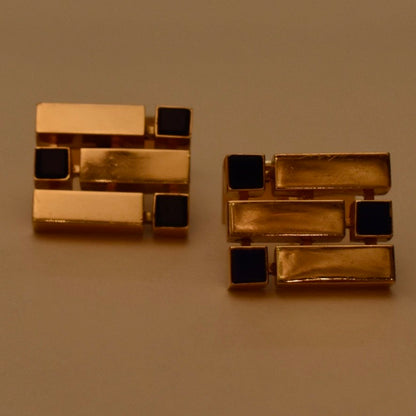 Estate Georg Jensen 18 kt. Gold Cufflink with Lapis Lazuli, Design 7