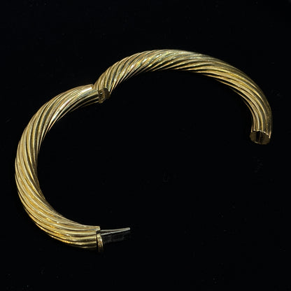 Estate 18kt Gold Fluted Italian Bangle