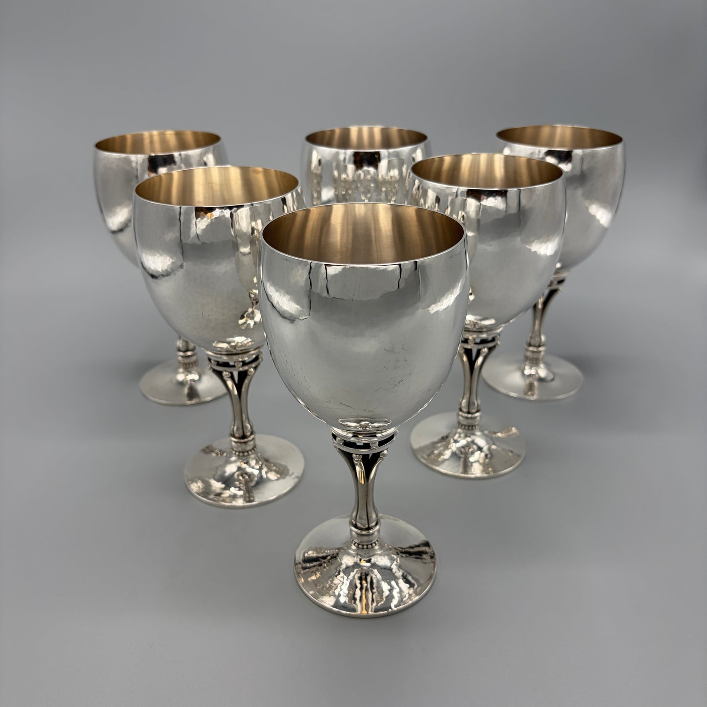 Georg Jensen Sterling Silver Set of 8 Goblets, No. 532C