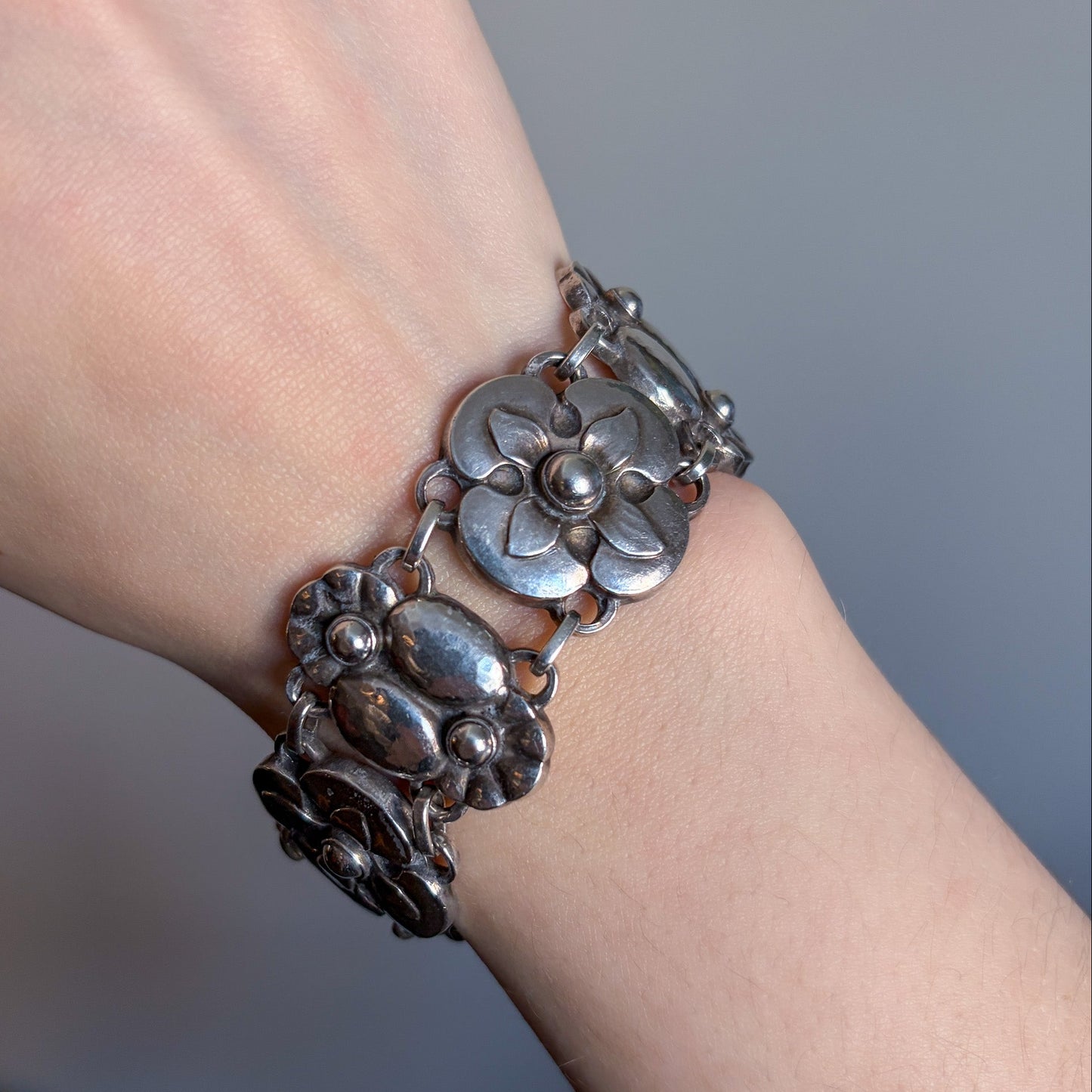 Georg Jensen Sterling Floral Bracelet Design No. 27